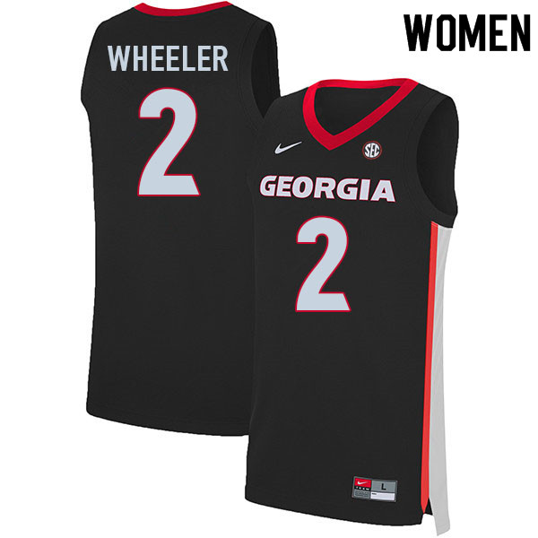 Women #2 Sahvir Wheeler Georgia Bulldogs College Basketball Jerseys Sale-Black